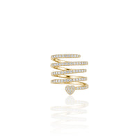 Diamond Heart Wrap Pinky Ring