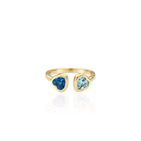 Double Topaz Heart Pinky Ring