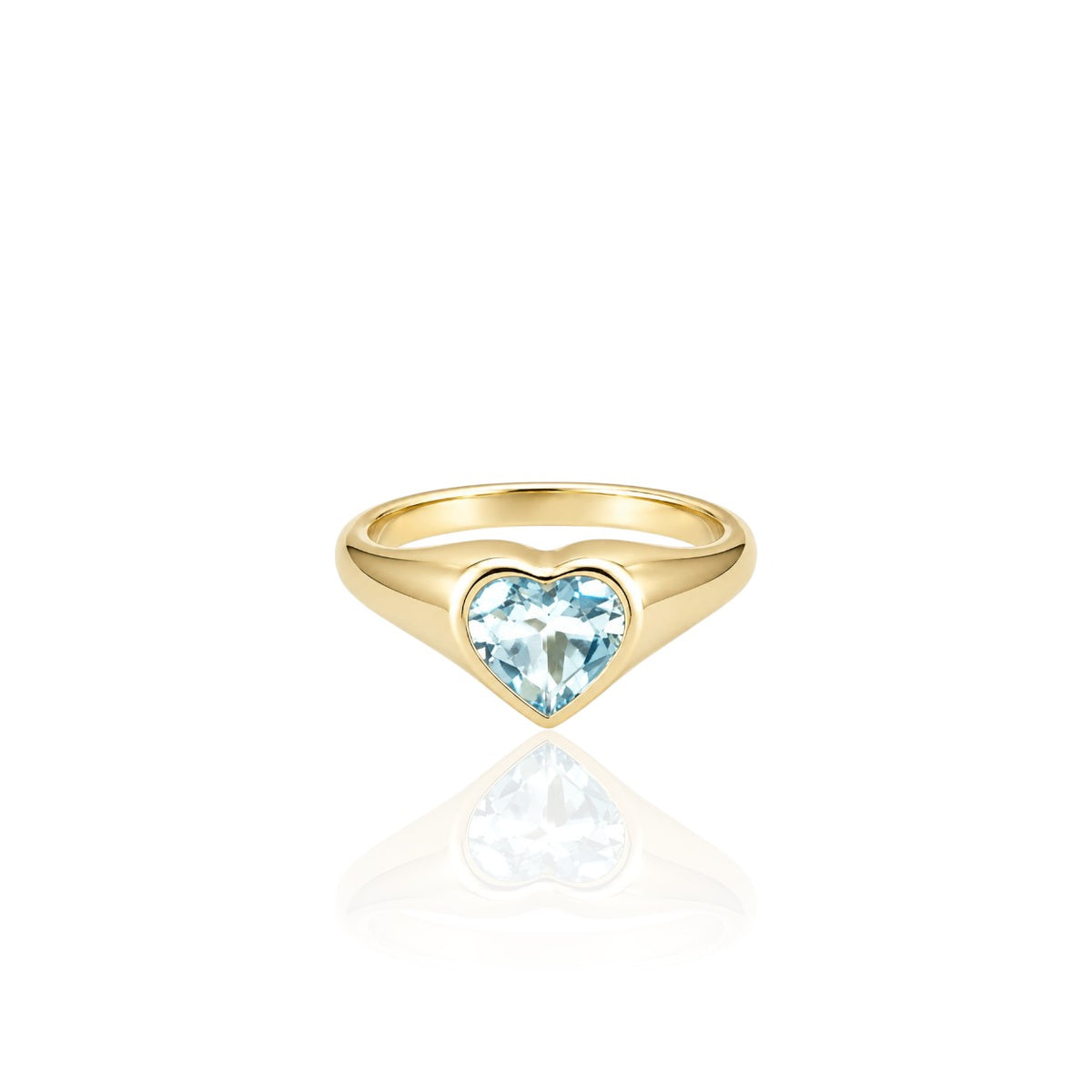 Blue Topaz Heart Pinky Ring