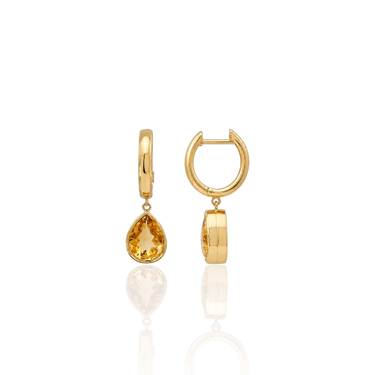 Citrine Drop Huggies