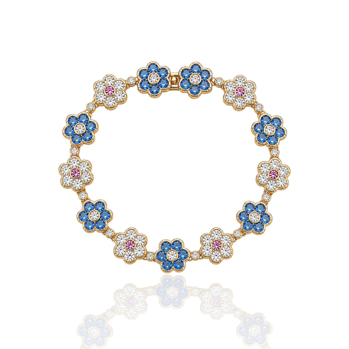Topaz and Sapphire Flower Bracelet