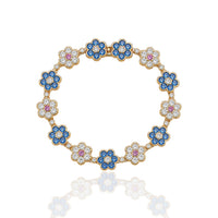 Topaz and Sapphire Flower Bracelet