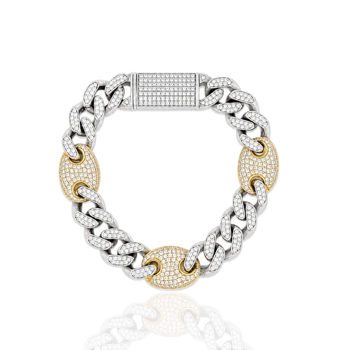 Luxury Two Tone Cuban Link Bracelet