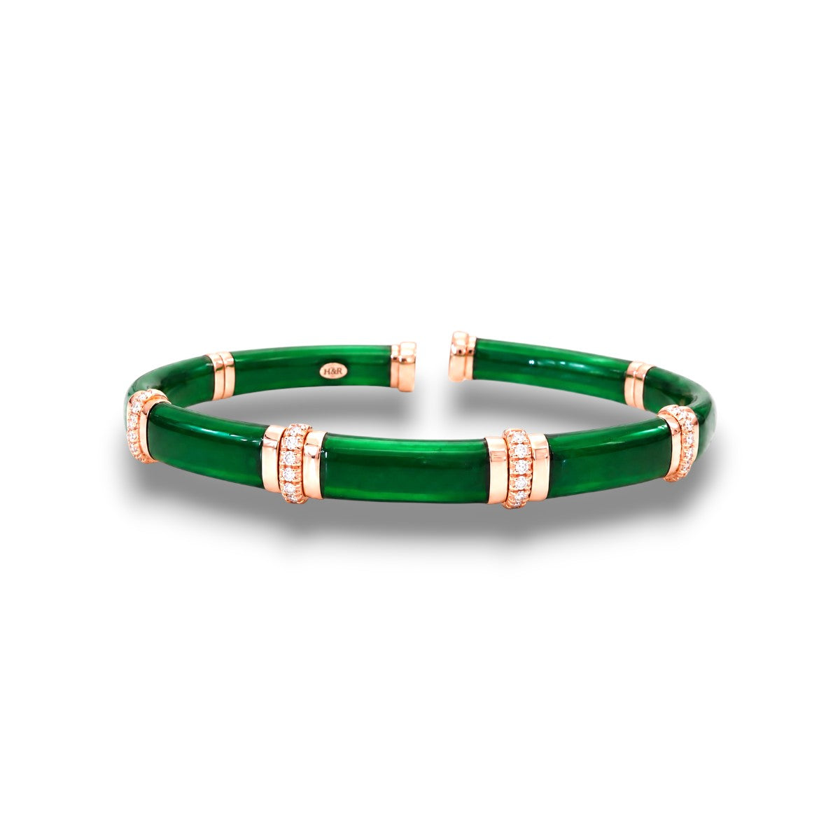Rose Gold and Green Enamel Bracelet