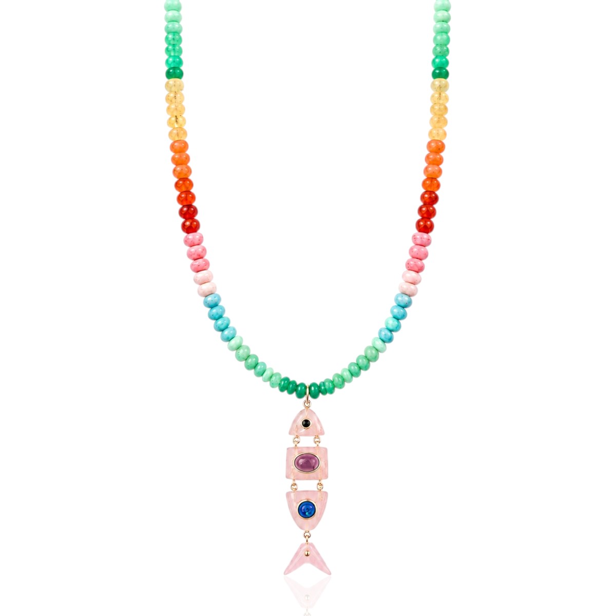 Gemstone Fish Necklace