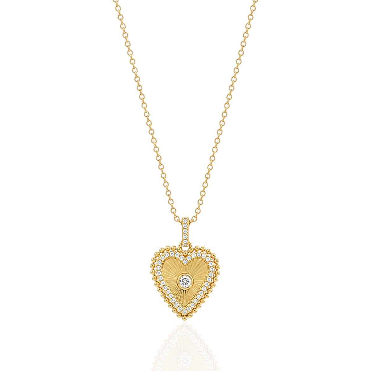 Dainty Fluted Heart Necklace