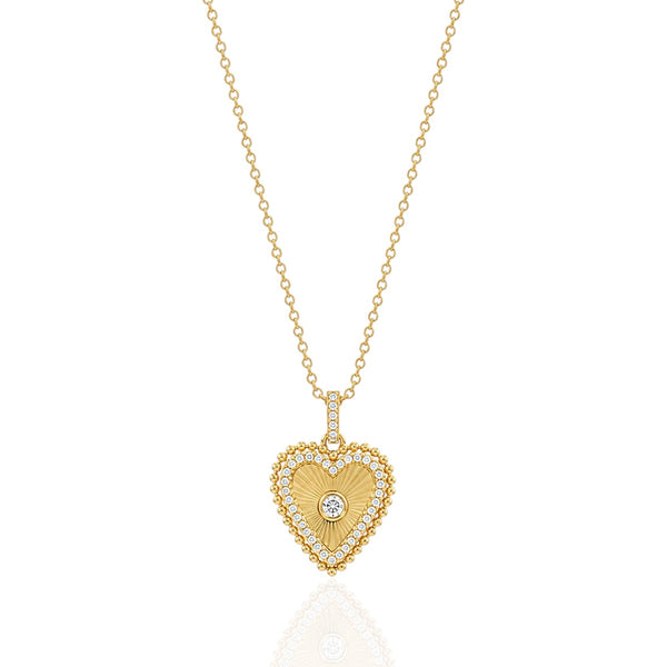 Dainty Fluted Heart Necklace