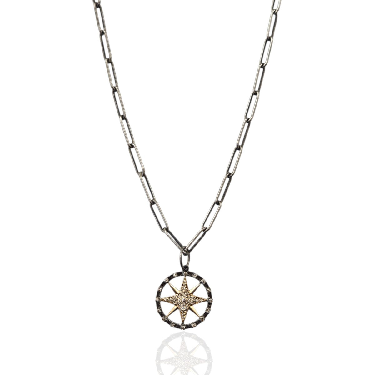 Two-Tone Compass Necklace