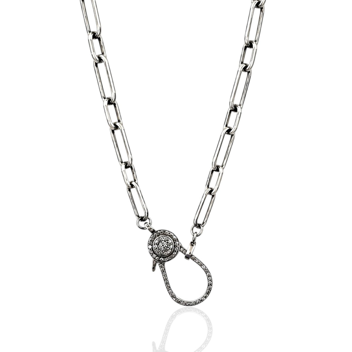 34'' Silver Paperclip Chain