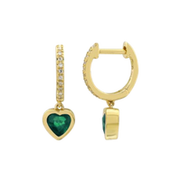 Emerald Heart Drop Huggies