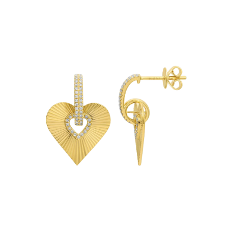Fluted Heart Earrings