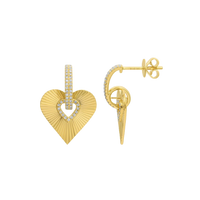 Fluted Heart Earrings