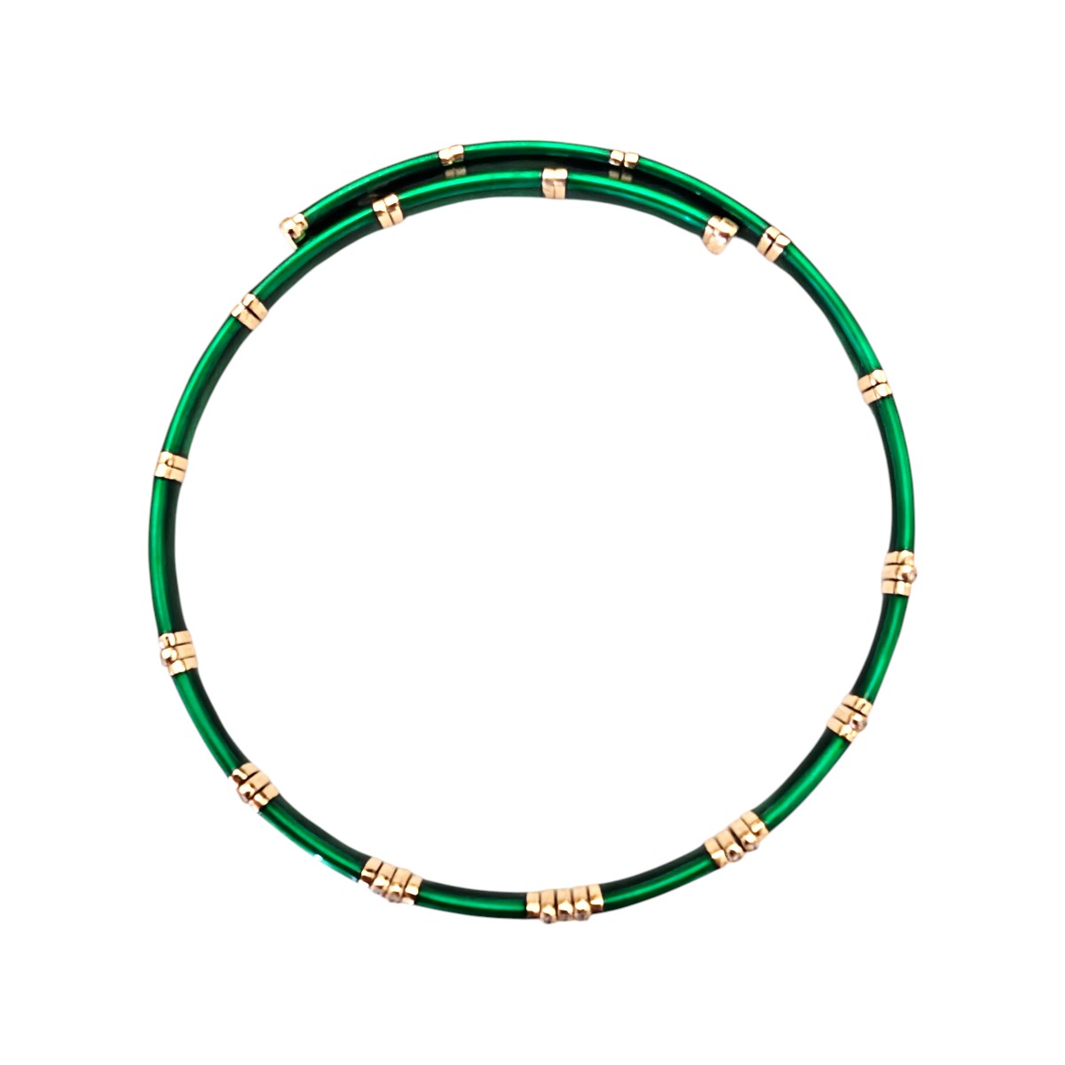 Rose Gold and Green Enamel Choker