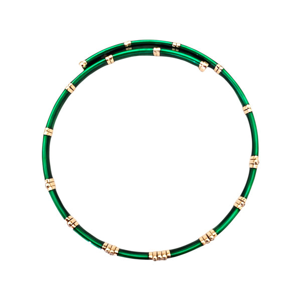 Rose Gold and Green Enamel Choker