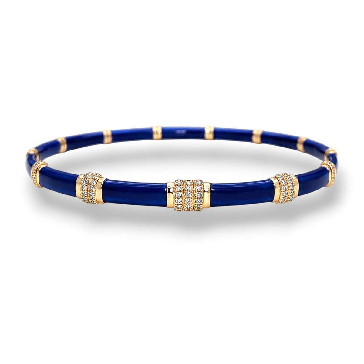 Rose Gold and Blue Enamel Choker