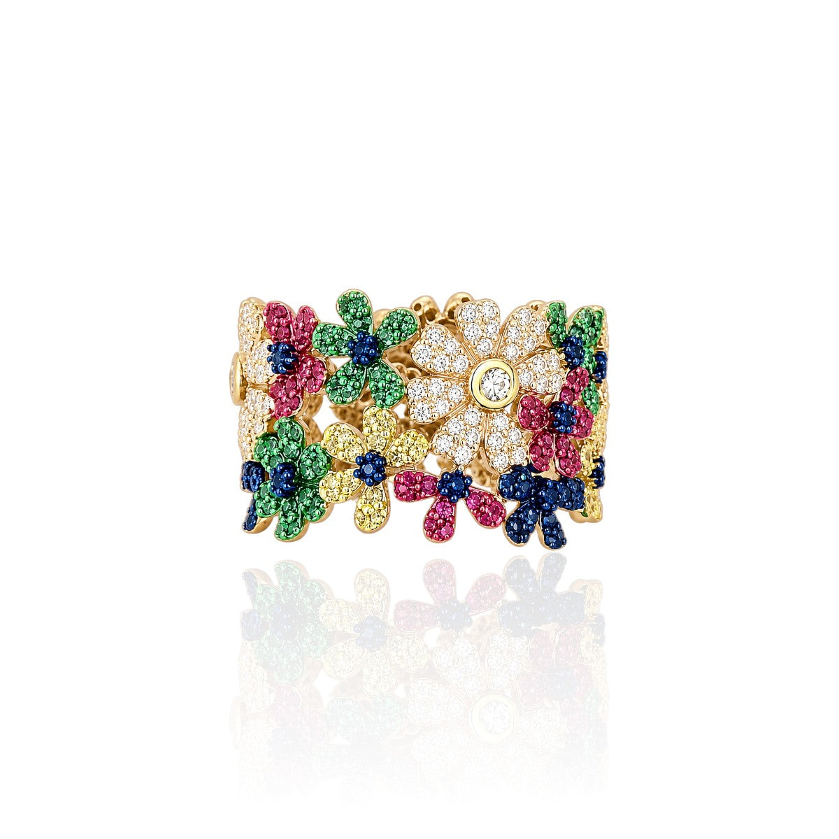 14kt Sappphire Daisy Ring