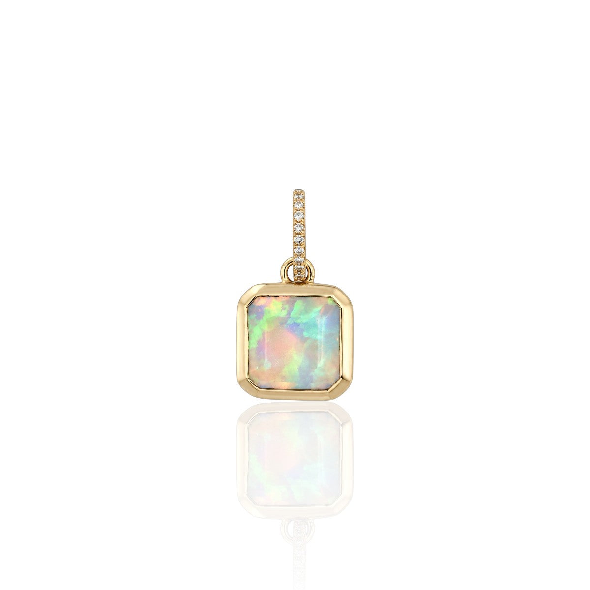 Chrysoprase Necklace with Opal Charm