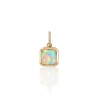 Chrysoprase Necklace with Opal Charm