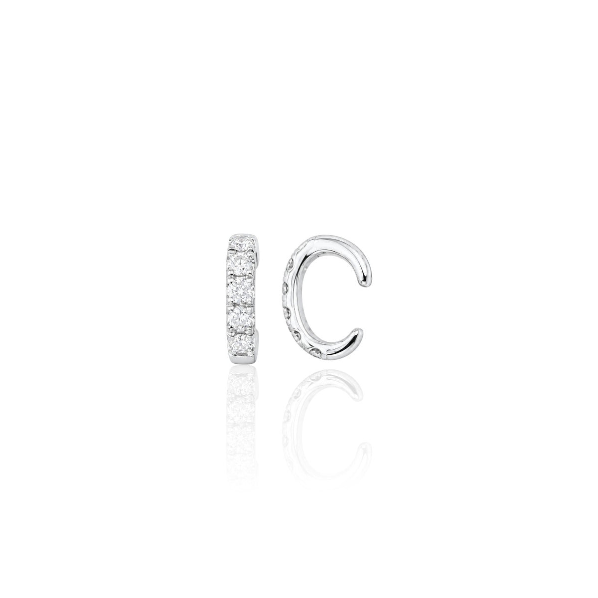 Single White Gold Diamond Ear Cuff