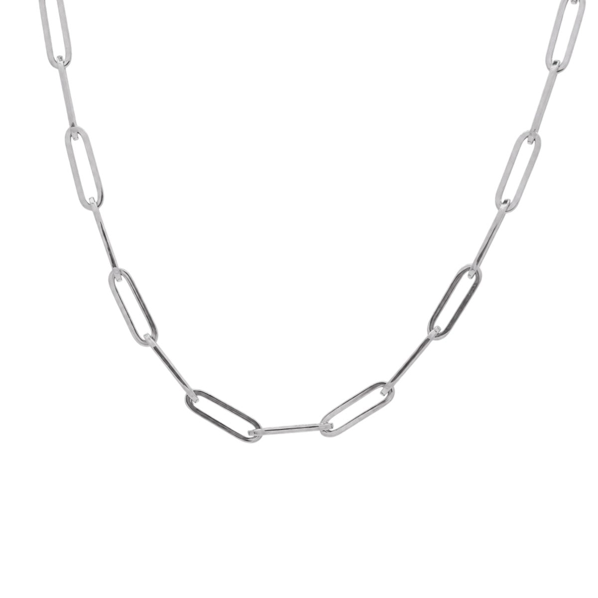 White Gold Medium Paperclip Chain