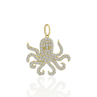 Diamond Octopus Pendant