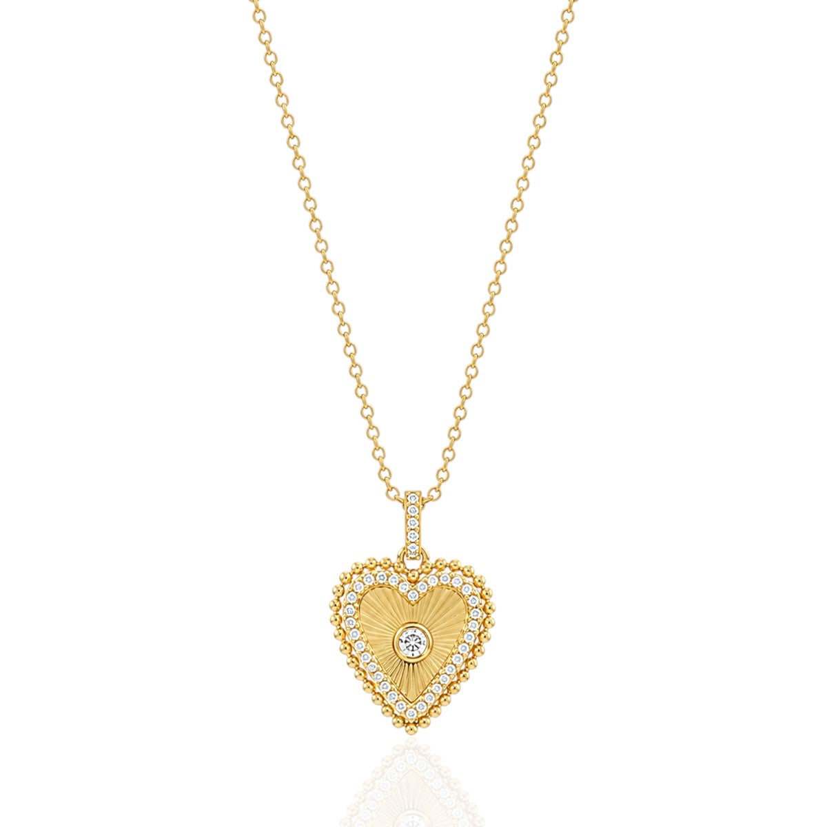 Dainty Fluted Heart Necklace