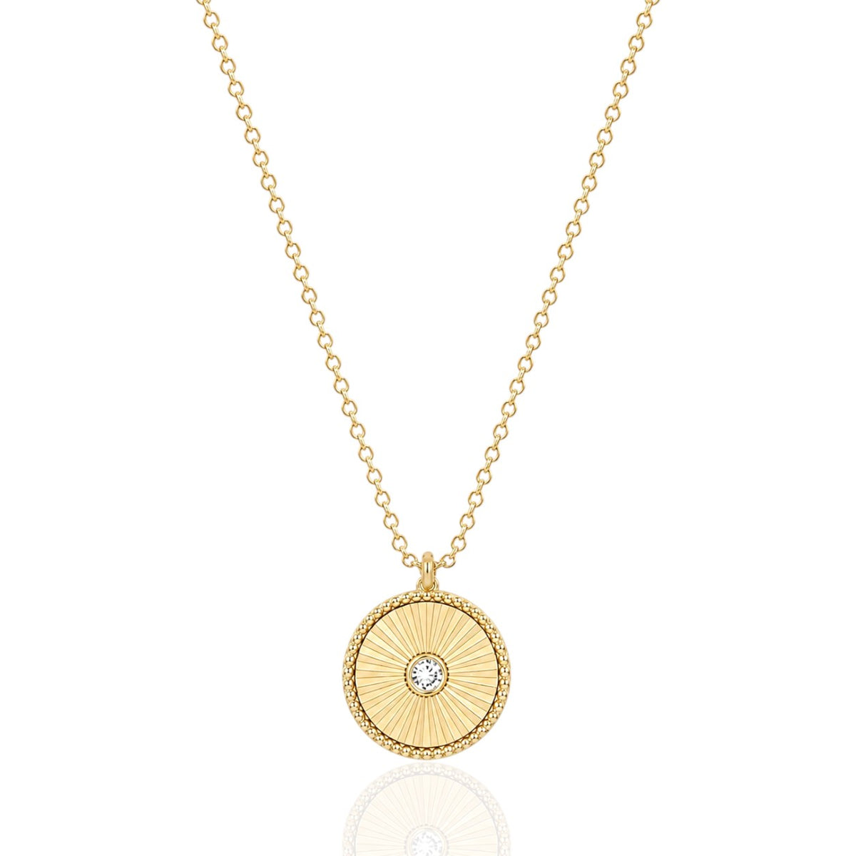 Dainty Solo Diamond Disc Necklace
