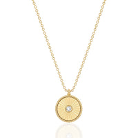Dainty Solo Diamond Disc Necklace