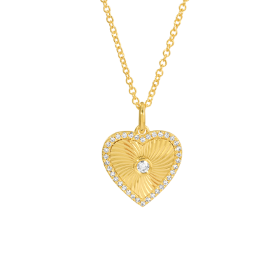 Dainty Fluted Heart Necklace