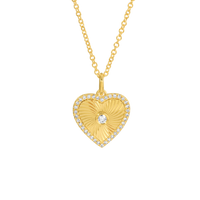 Dainty Fluted Heart Necklace