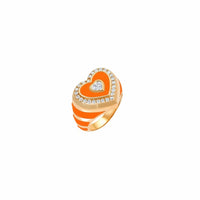 Orange Heart Pinky Ring