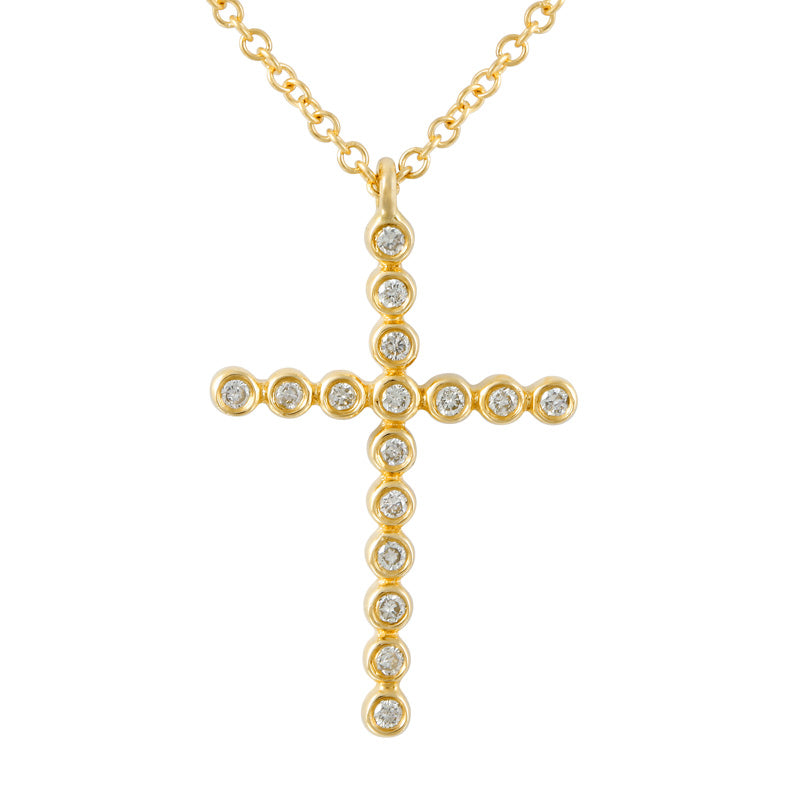 14k Yellow Gold Bubble Cross