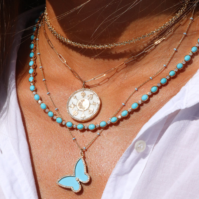 Stone Turquoise Butterfly Pendant