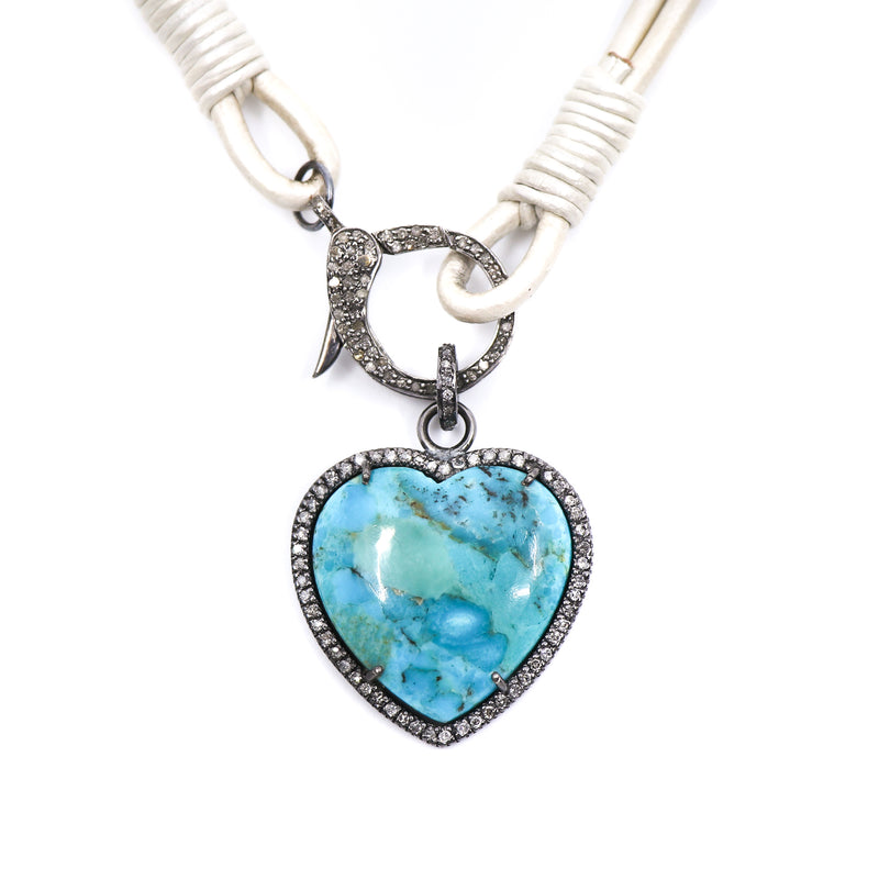 Silver Turquoise Heart