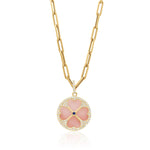 Clover Pendant Small - Pink Opal