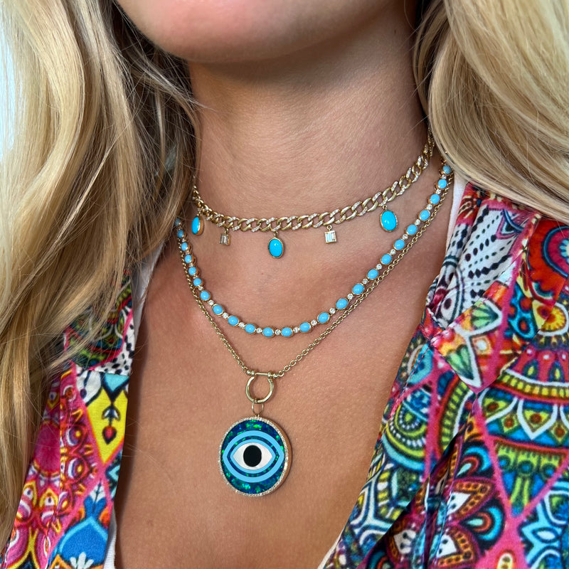 Opal Evil Eye Pendant