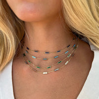 Stone Block Necklace - Malachite