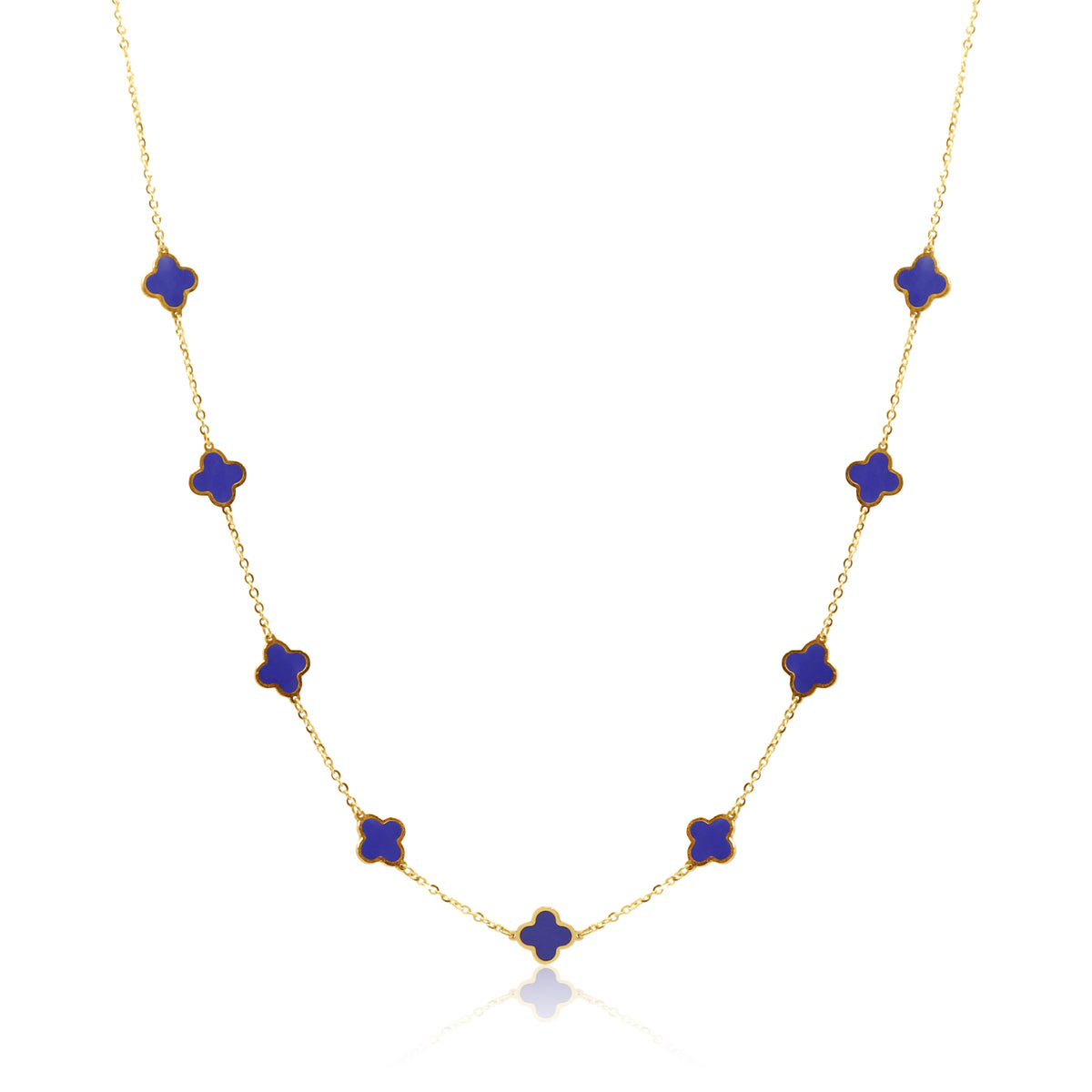 Stone Flower Necklace - Lapis