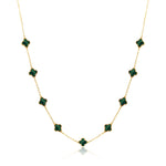 Stone Flower Necklace - Turquoise