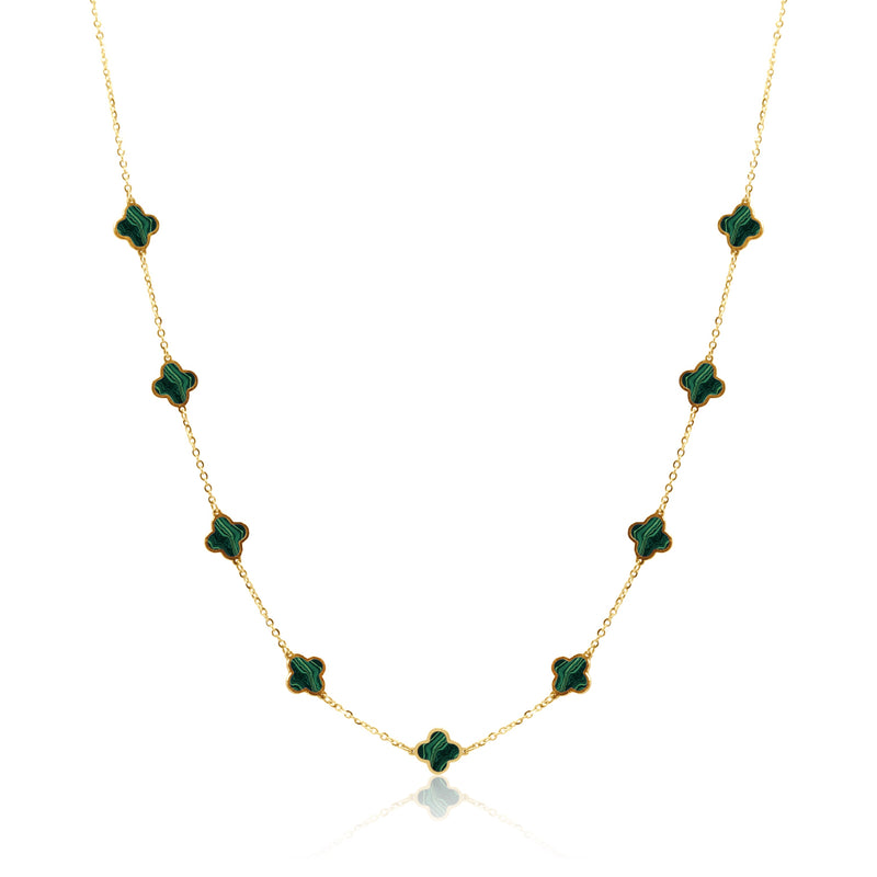 Stone Flower Necklace - Turquoise
