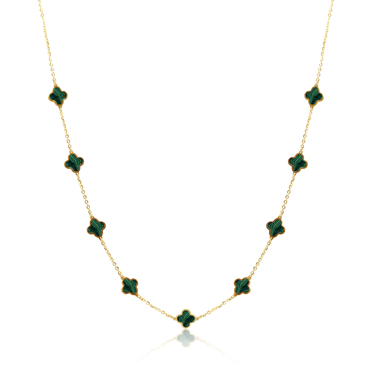 Stone Flower Necklace - Malachite