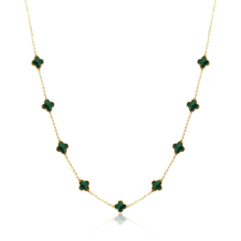 Stone Flower Necklace - Malachite