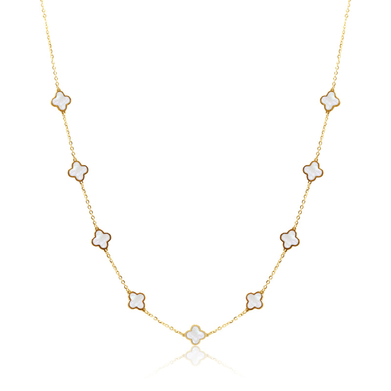 Stone Flower Necklace - Mother of Pearl