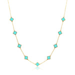 Stone Flower Necklace - Malachite