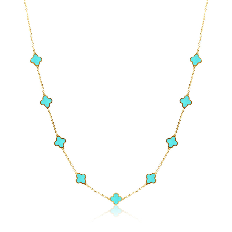 Stone Flower Necklace - Malachite