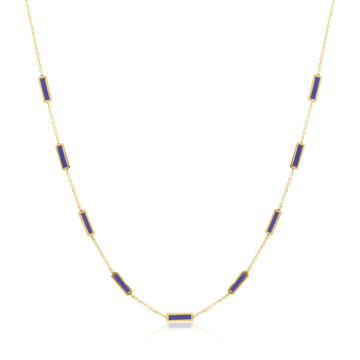 Stone Block Necklace - Lapis