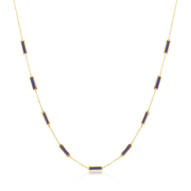 Stone Block Necklace - Malachite