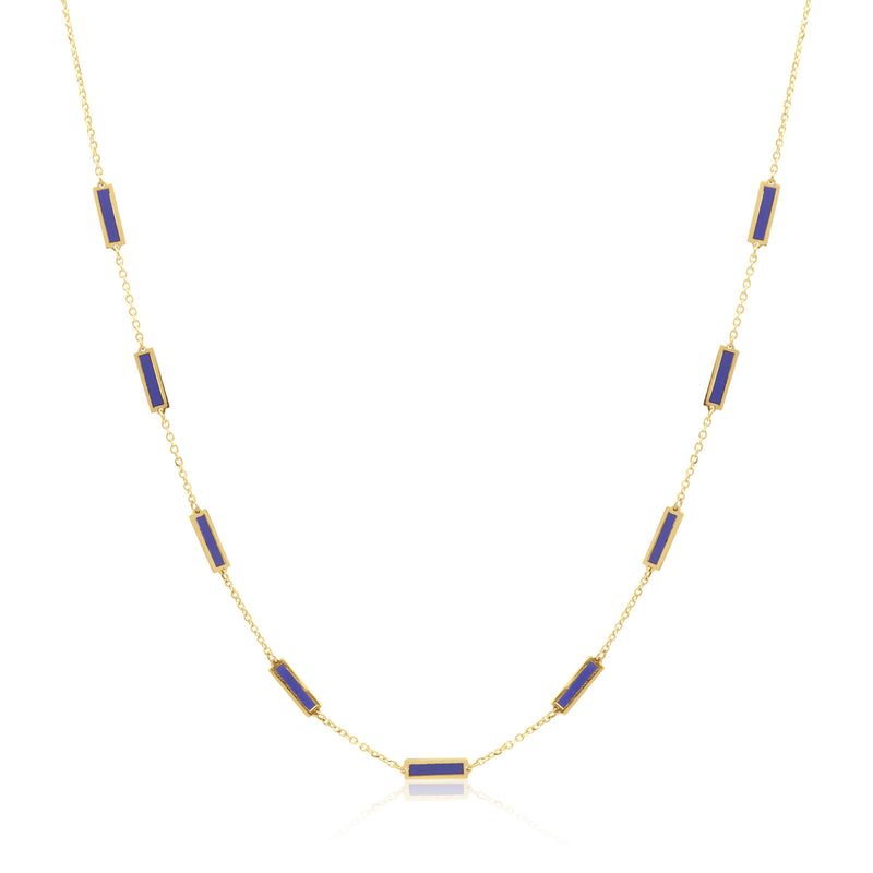Stone Block Necklace - Malachite
