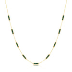 Stone Block Necklace - Malachite