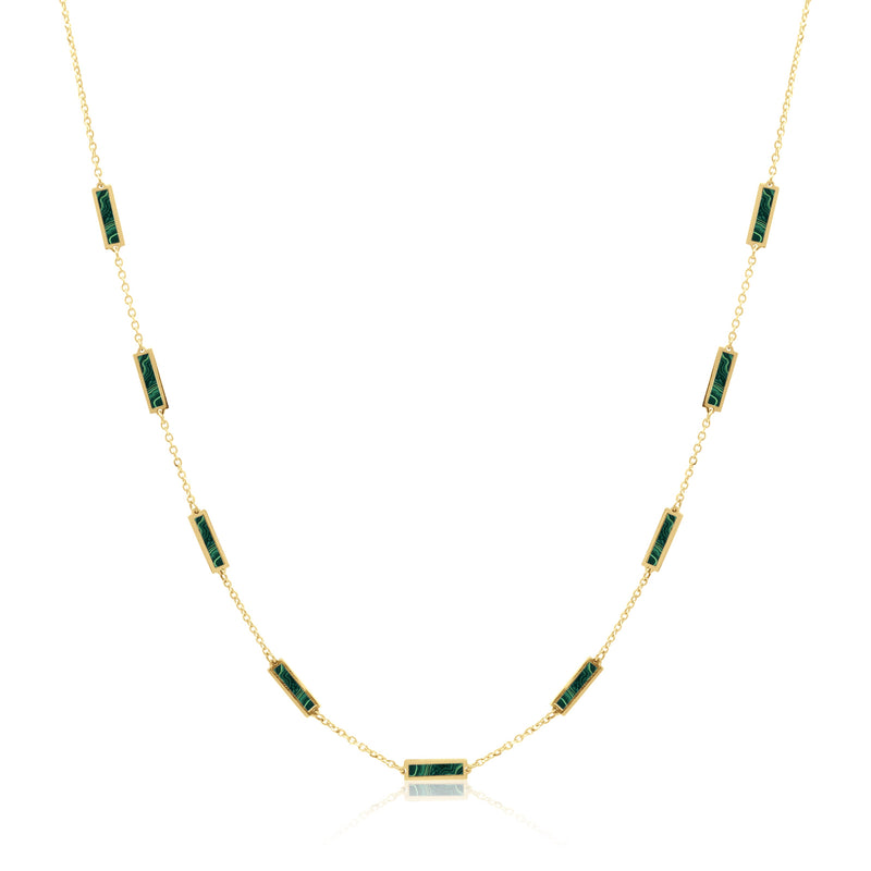 Stone Block Necklace - Mother of Pearl